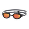 Zoggs PREDATOR TITANIUM- Smaller Profile Fit- Schwimmbrille in Grey Black / Mirrored Orange