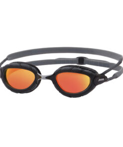 Zoggs PREDATOR TITANIUM- Smaller Profile Fit- Schwimmbrille in Grey Black / Mirrored Orange